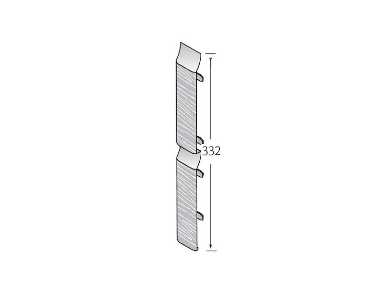 Stootvoegverbinding 332 mm (voor dubbel rabat) - Eurotexx