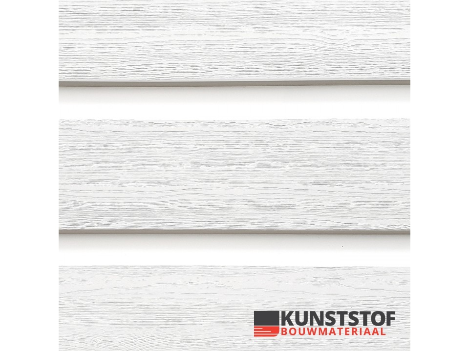 Kunststof dubbel rabat van Profex in de kleur witmet RAL 9010 is een kostenefficiënte oplossing door de dubbele werking. Dit voor uw chalet, stacaravan, woonwagen of woning. 