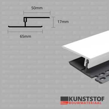 Eurotexx Dubbel Rabat - potdeksel 17mm ventilatie afsluitprofiel kunststof in de kleur wit ral 9010