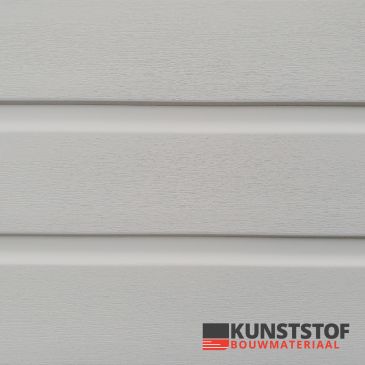 Kunststof chalet rabat licht grijs heeft een RAL 7035 en ziet er als canexel vervanger en het alternatief prachtig uit. het heeft dezelfde dikte 10mm