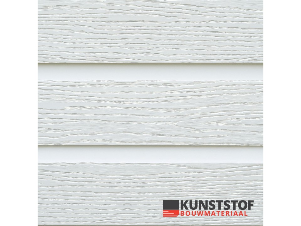 Eurotexx Dubbel rabat kunststof gevelbekleding in de kleur wit - RAL 9010