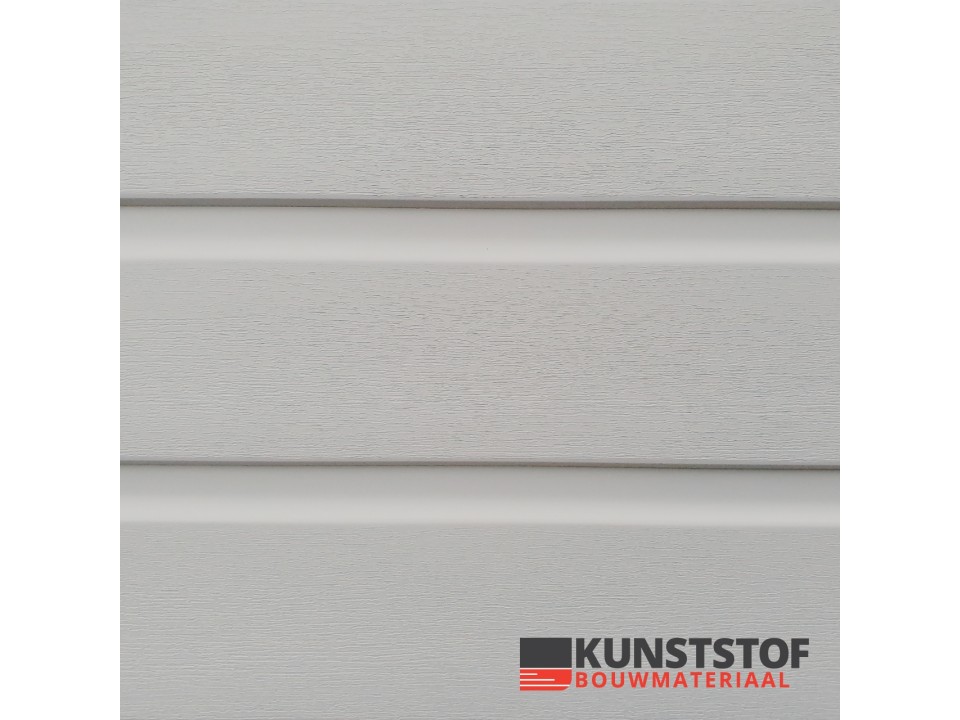 Kunststof chalet rabat licht grijs heeft een RAL 7035 en ziet er als canexel vervanger en het alternatief prachtig uit. het heeft dezelfde dikte 10mm
